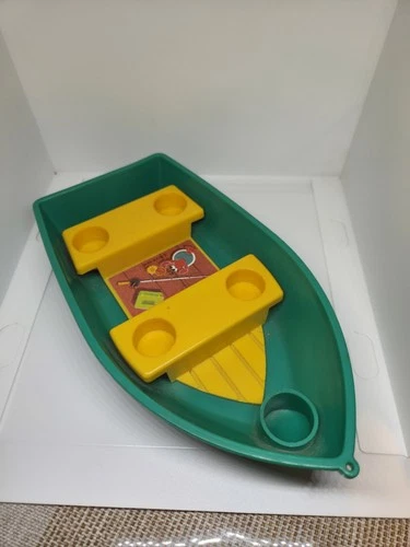 Vintage Fisher Price little people green boat rowboat for Camper set 994