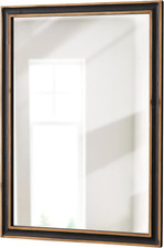 Rustic Black Farmhouse Mirror 30x22 Wood Framed For Bathroom Home Decor Rustic Black Farmhouse Mirror 30x22 Wood Framed For Bathroom Home Decor