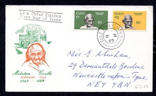 Ireland 1969 Mahatma Ghandhi Centenary First Day Cover