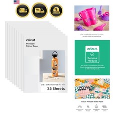 Sticker Paper for Laser Printers 25 White Sheets, 8.5x11, Printable Stickers ...