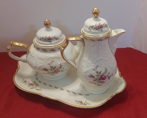 ROSENTHAL SANSSOUCI BARBARA Rose Garland Gold Rim TEAPOT & COFFEE POT ONLY NEW! - Picture 10 of 15