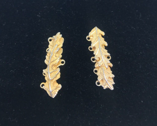 Castlecliff Vintage Stacked Leaf Gold Tone 5 Strands - TWO Bar Findings ONLY - Afbeelding 3 van 11