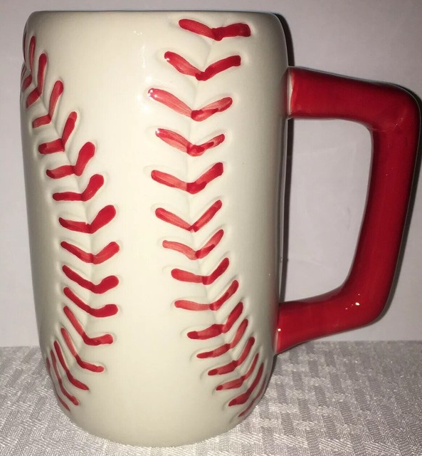 Ceramic Mug Baseballs 6" Handmade Hand Painted Sports Cup eBay