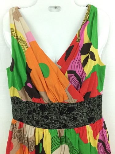 Suzi Chin Maggy Boutique Womens Dress Floral Wildflower Career Work V-Neck Sz 8 - Picture 2 of 10