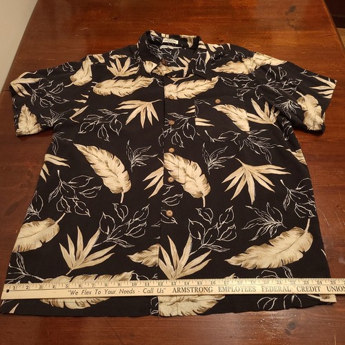 Herren Knightsbridge hawaiianisches Aloha Gr. XL Knopfleiste Shirt schwarz beige tropisch - Bild 7 von 7