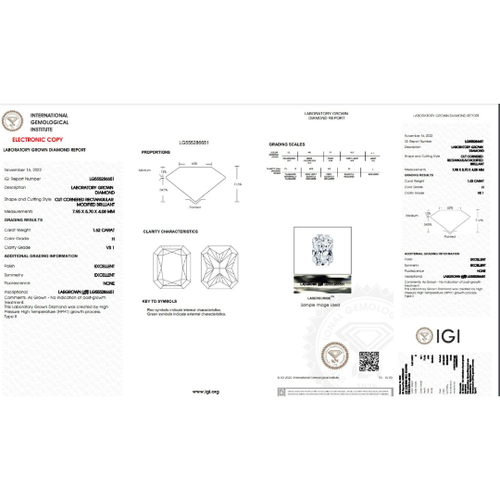 1.62ct RadiantCut Lab-grown Diamond IGI Certified H Colour VS1 Clarity - Picture 5 of 5