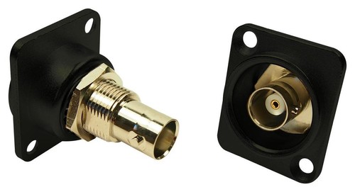 50 Ohm BNC Stecker Auf Buchse Schalttafeleinbau Csk Loch Schwarz Metall FT Serie