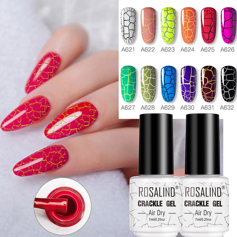 Rosalind Crackle Gel Nagellack Für Nail Art Maniküre Set Luftgetrockneter  ∧ - Bild 2 von 4