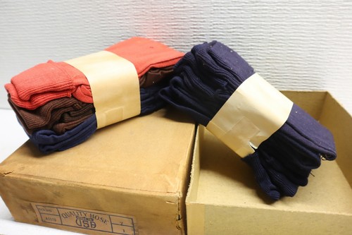 Vintage Antique 1920's 100% Cotton Fashion Socks - 12 Pair "Quality Hose" Tube 2 - Picture 6 of 8