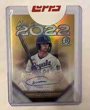 2022 Bowman Draft Cayden Wallace Class Of 2022 Chrome Gold Refractor Auto #40/50