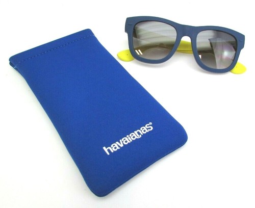 Gafas de sol Havaianas PARATY/M 022O Marco Amarillo Azul Lente Gris y Estuche Suave NUEVO - Imagen 3 de 11