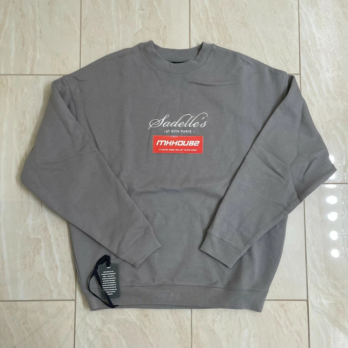 New Kith x Sadelle's Paris Exclusive Crewneck Sweatshirt Grey Size M