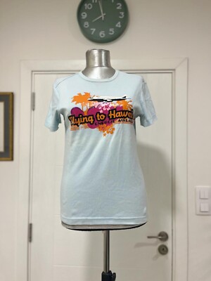 VTG Y2k Energie Miss Sixty Graphic Top Size Small Unisex ''Flying To Hawaii'' Rare