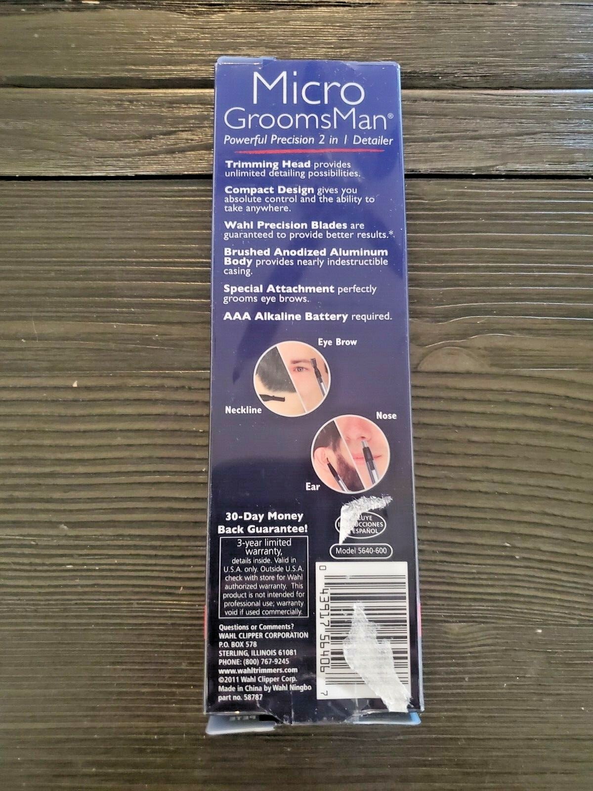 Wahl 5640-600 Micro GroomsMan Personal Pen Trimmer - Black/Gray