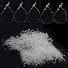 3" Plastic Fastener Clear Hang Tag Snap Lock Plastic Tag Fasteners Pin Securi...