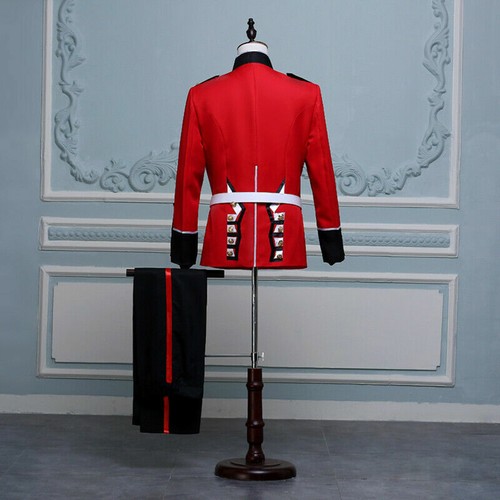 British Uniform Royal Guard Soldier Costume Men Fancy Dress Grenadier Tunic Suit - Picture 5 of 8