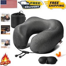 Adjustable Neck Pillow with 3D Eye Masks  Earplugs - Ultimate Travel Companion