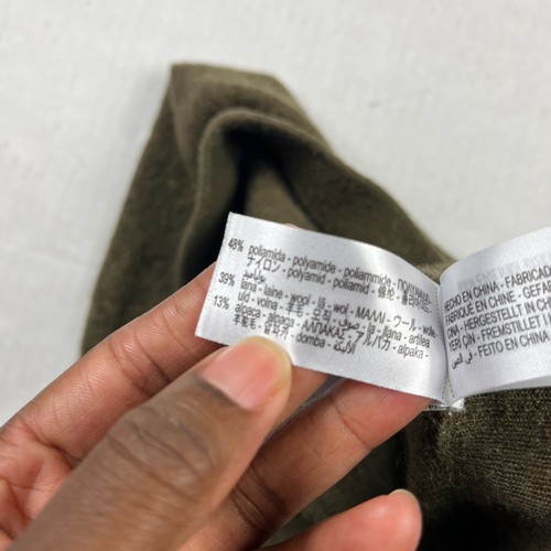 ZARA Womens Wool Blend Midi Skirt Green Side Slit A-Line High Waisted SMALLL - 第 8/10 張圖片