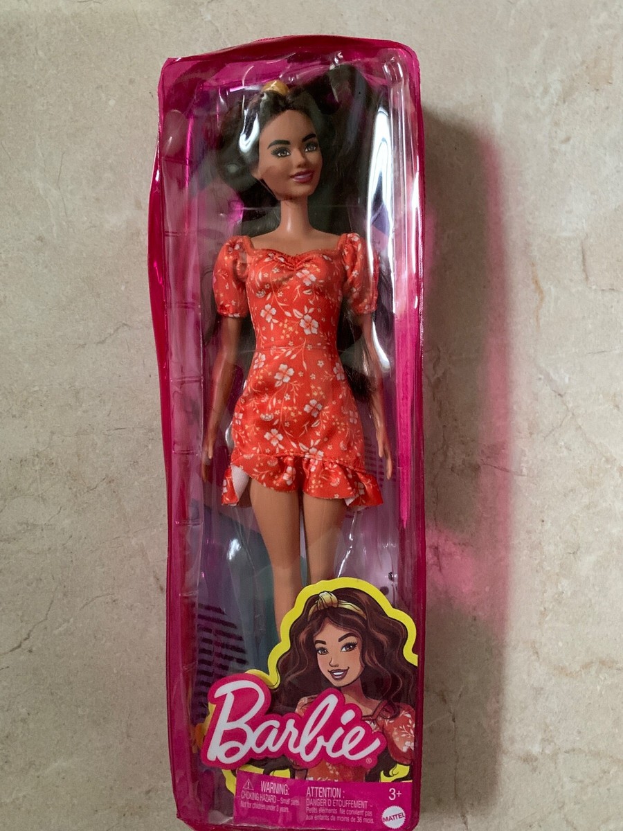 open lace back dress Orange dress for Barbie doll fall dress – The Doll Tailor main image 1
