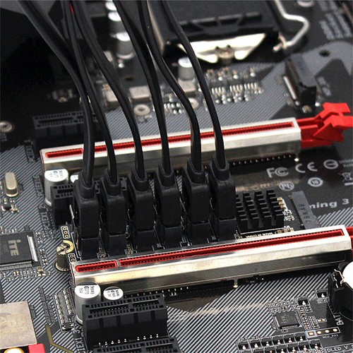 1pcs M.2 NVME PCI-E PCIE 3.0 X4 X8 X16 To 6 Port 3.0 SATA Adapter Card - Photo 6/7