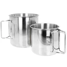ASR Outdoor 304 Stainless Steel Coffee Mug with Collapsible Handles (2 Sizes)
