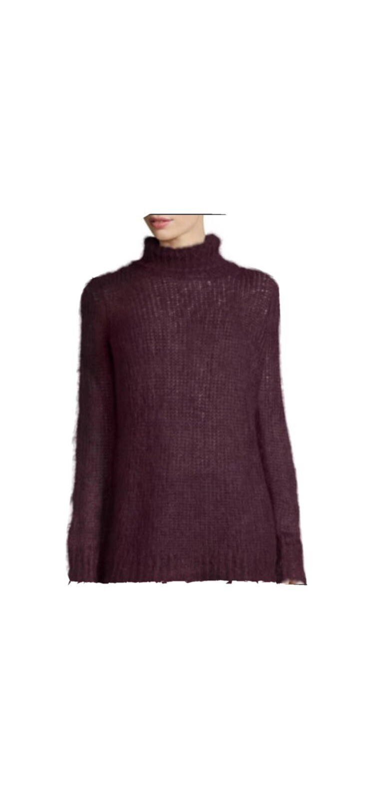 Michael Kors Red Turtle Neck Mohair-blend Sweater Women's Sz M NEW Bordeaux