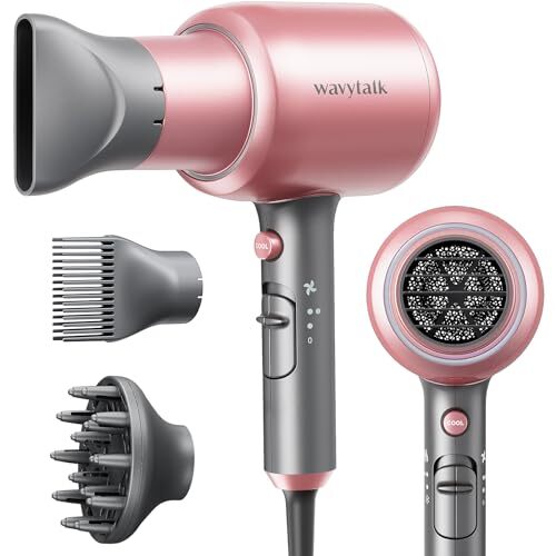 Wavytalk Blow Dryer with Diffuser for Curly Hair, Quiet Lightweight Fast Drying Amazon.com : Wavytalk Hair Dryer with Diffuser, Blown Away  main image 4