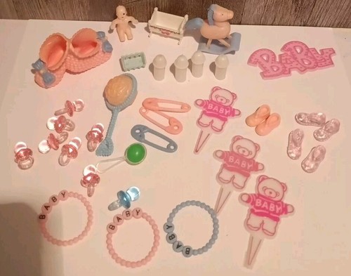 Vintage Baby Cake Toppers Cupcakes Shower  Lot
