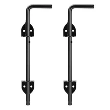 SANKINS 12" Cane Bolt Drop Rod Heavy Duty Gate Hardware Black Solid Steel Gat...