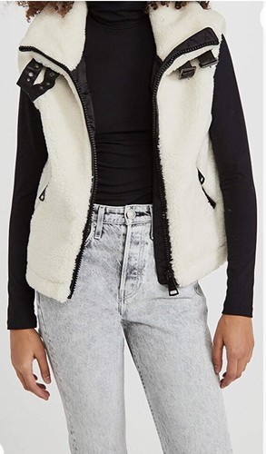 SAM. Women's Sherpa Vest, White, X 