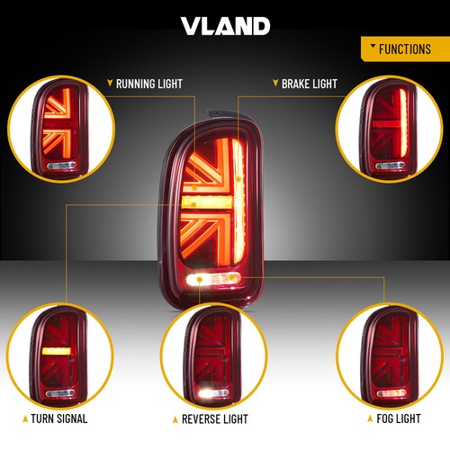 VLAND LED Headlights +Red Tail Lights Set For 2007-2013 Mini Cooper Clubman R55 - Picture 14 of 24