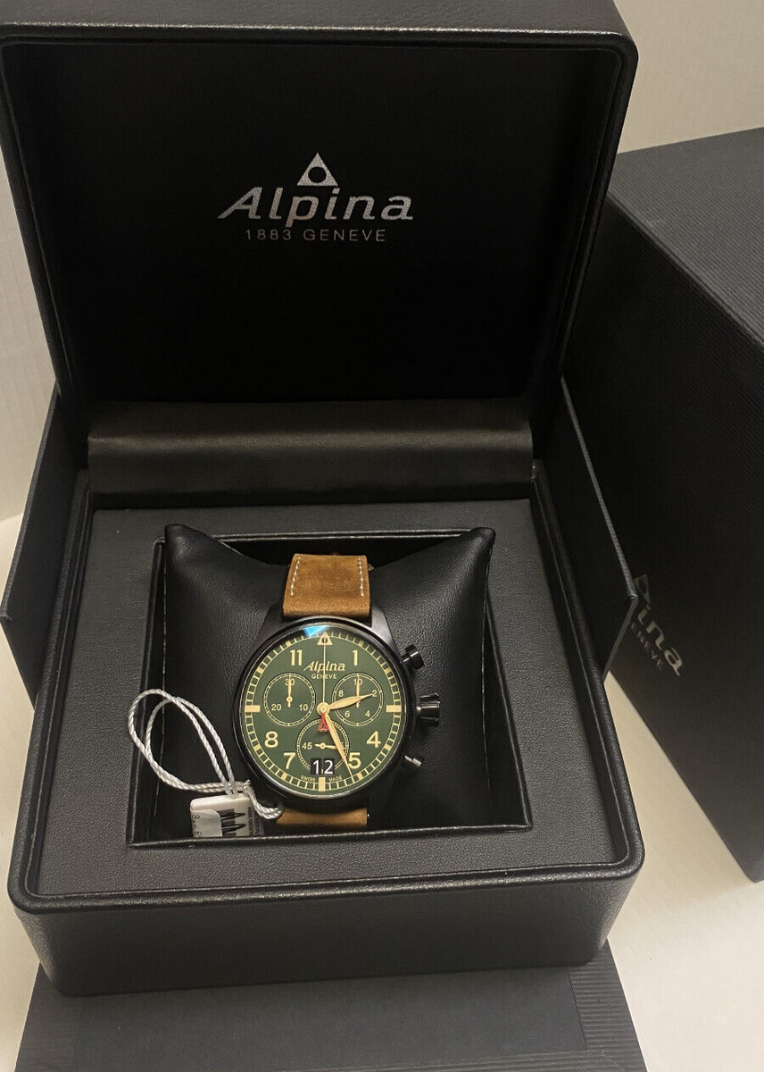 時計 Dial Chronograph Watch AL-372GR4FBS6 Alpina Startimer Pilot Big Date AL-372GR4FBS6