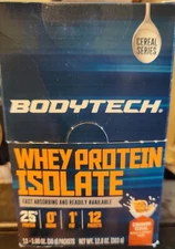 BodyTech Whey Protein Isolate Powder - Cinnamon Cereal (Twelve 1.08 oz. Packets)