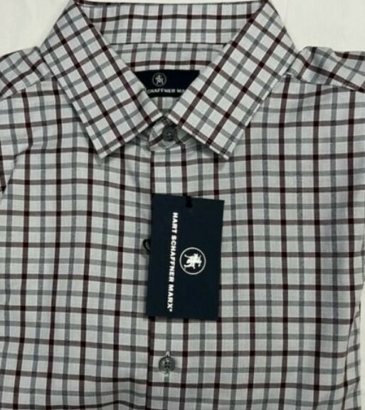 Hart Schaffner Max, Men's Dress Shirt, Plaid, L
