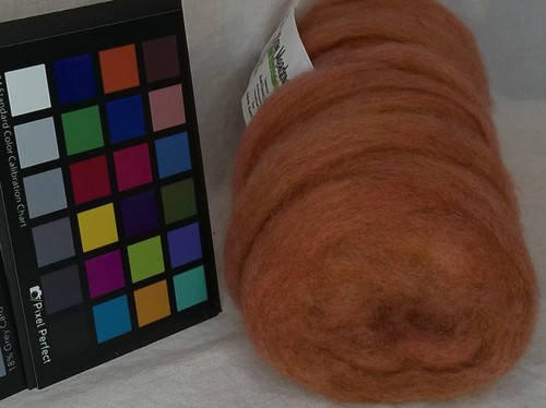 Romney Orange red wool roving spinning weaving felting fiber arts - Picture 2 of 3
