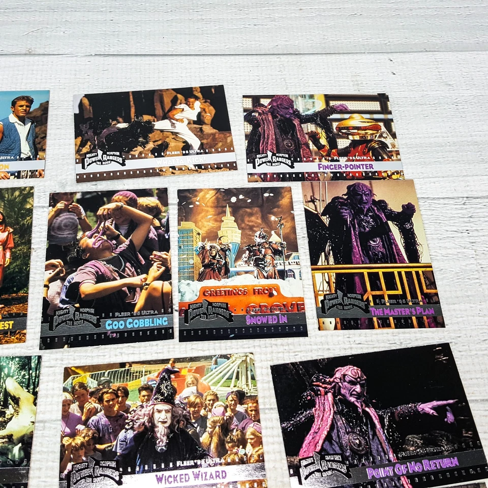 Vintage Mighty Morphin Power Rangers Movie Trading Cards LOT 17pc Fleer 1995 - Image 3 of 4