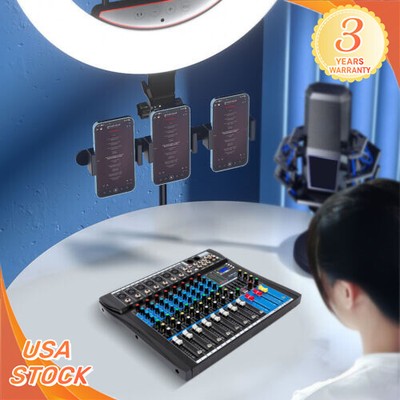 8 Channel Professional Bluetooth Live Studio Audio Mixer USB Mixing Console