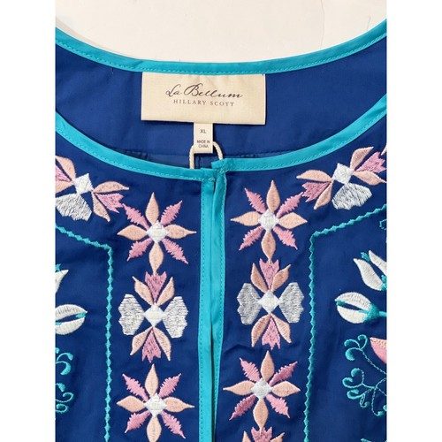 Giacca corta ricamata LA BELLUM HILLARY SCOTT donna XL/1X cobalto multi nuova con etichetta - Foto 10 di 24