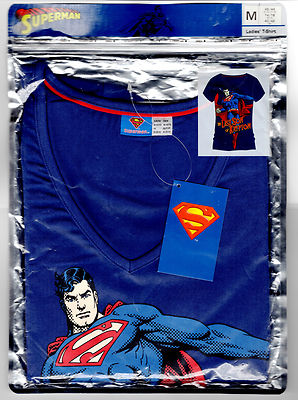 Superman Damen T-Shirt S M L Shirt Son of Krypton Damenshirt SUPERHELD T-Hemd