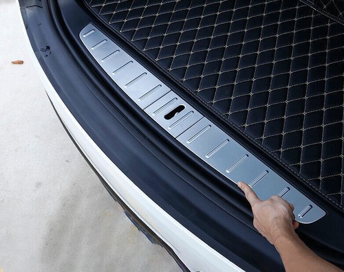 Matte Silver Rear Bumper Protector Sill Plate 3PCS For Tesla Model X 2016-2021 - Picture 3 of 8