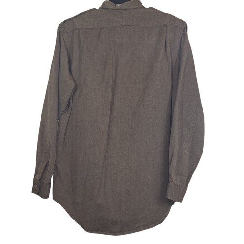 POLO by RALPH LAUREN Size M Brown Wool Epaulettes Long Sleeve Shirt See Measurem - Picture 2 of 8