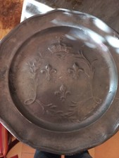 Ancienne  Assiette Etain Armoiries Royales Poinçon  Aigle
