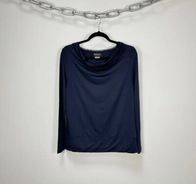 Barbour Winter Tartan Women's Navy Long Sleeve T-Shirt