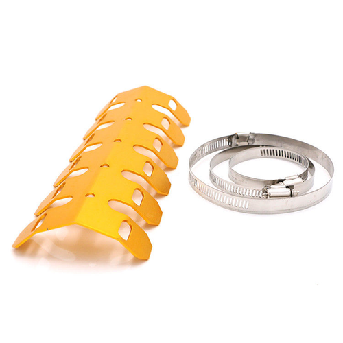 Exhaust Pipe Insulation Heatshield Guard Cover For Cafe Racer Tracker Chopper - Picture 9 of 18