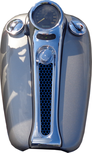 Inserto de panel de tablero hexagonal azul. Se adapta a Harley Davidson Softail Deuce 2000-2007 - Imagen 2 de 5