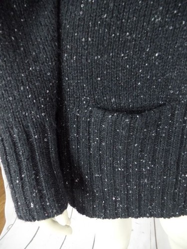 Maglione J JILL M Petite nero lana poli acrilico mohair misto nylon paillettes CHIC! - Foto 6 di 12