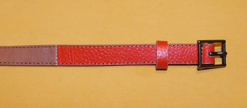 WOMEN'S GAP LIGHT BROWN/RED GENUINE LEATHER SLIM BELT SIZE XS/TP - 30/75cm.. - Picture 2 of 6