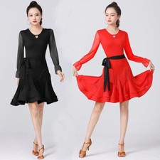 Adult Latin Tassels Salsa Dancewear Practice Cha Cha Ballroom Dress Paso Doble