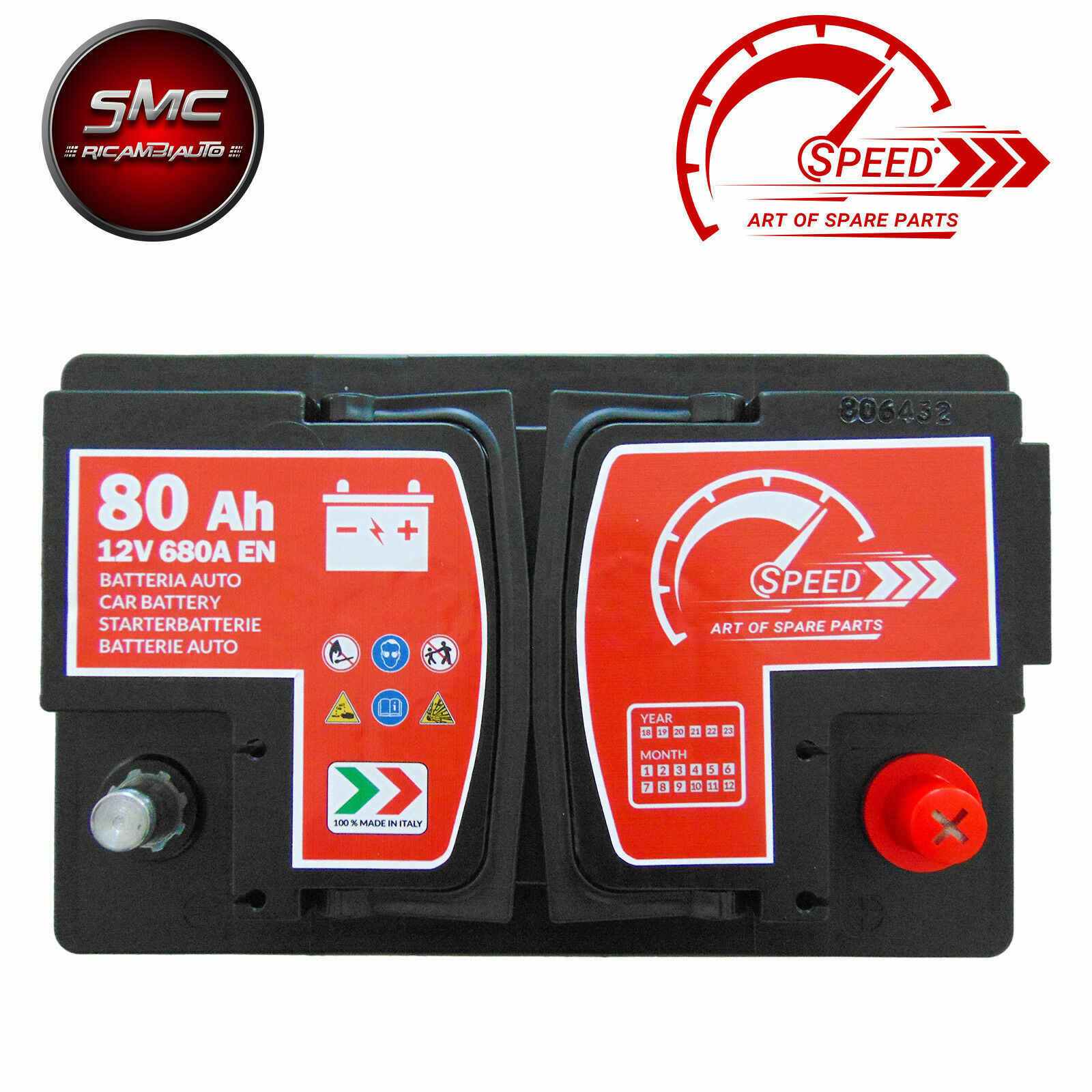 Autobatterie Speed 80Ah 12V 680A EN ersetzt 70Ah 72Ah 74Ah 75Ah 77Ah ...