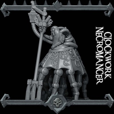 CLOCKWORK NECROMANCER - Miniature | All Sizes | Dungeons and Dragons | Pathfinde